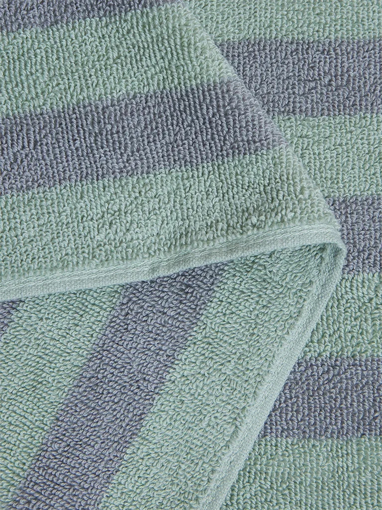 Westside Home Green Broad Striped Bath Towel