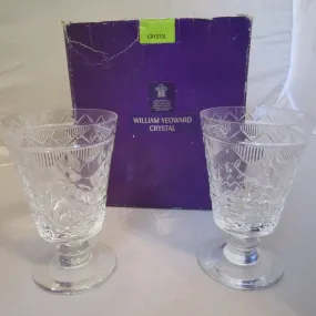 William Yeoward Crystal Wine Goblets Boxed Unused Vintage c1970