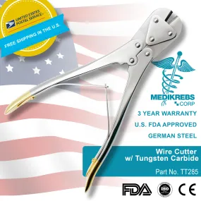 Wire Cutter w/ Tungsten Carbide 23 cm up to 2.5 mm wire Surgical Instruments