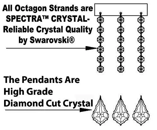 Wrought Iron Crystal Chandelier Lighting Chandeliers H30" x W28" Dressed with Swarovski Crystals & with Pink Crystals and Black Shades! Great for Bedroom, Kitchen, Dining Room, Living Room, and more! - F83-B110/BLACKSHADES/3034/8 4SW