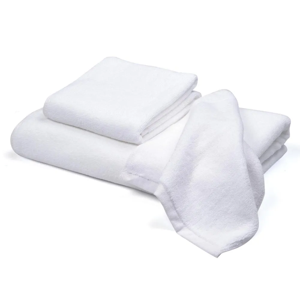 Yescom 3Pcs Bathtub Towel Sets Bath Hand Face Towels, White