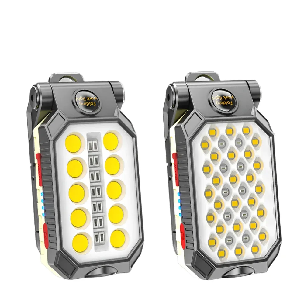 ZHIYU LED COB Work Light Portable Rechargeable Flashlight Magnetic Waterproof Camping Lantern Magnet Design with Power Display